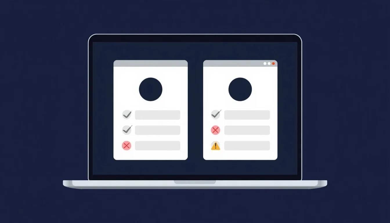 A checklist comparing two agencies